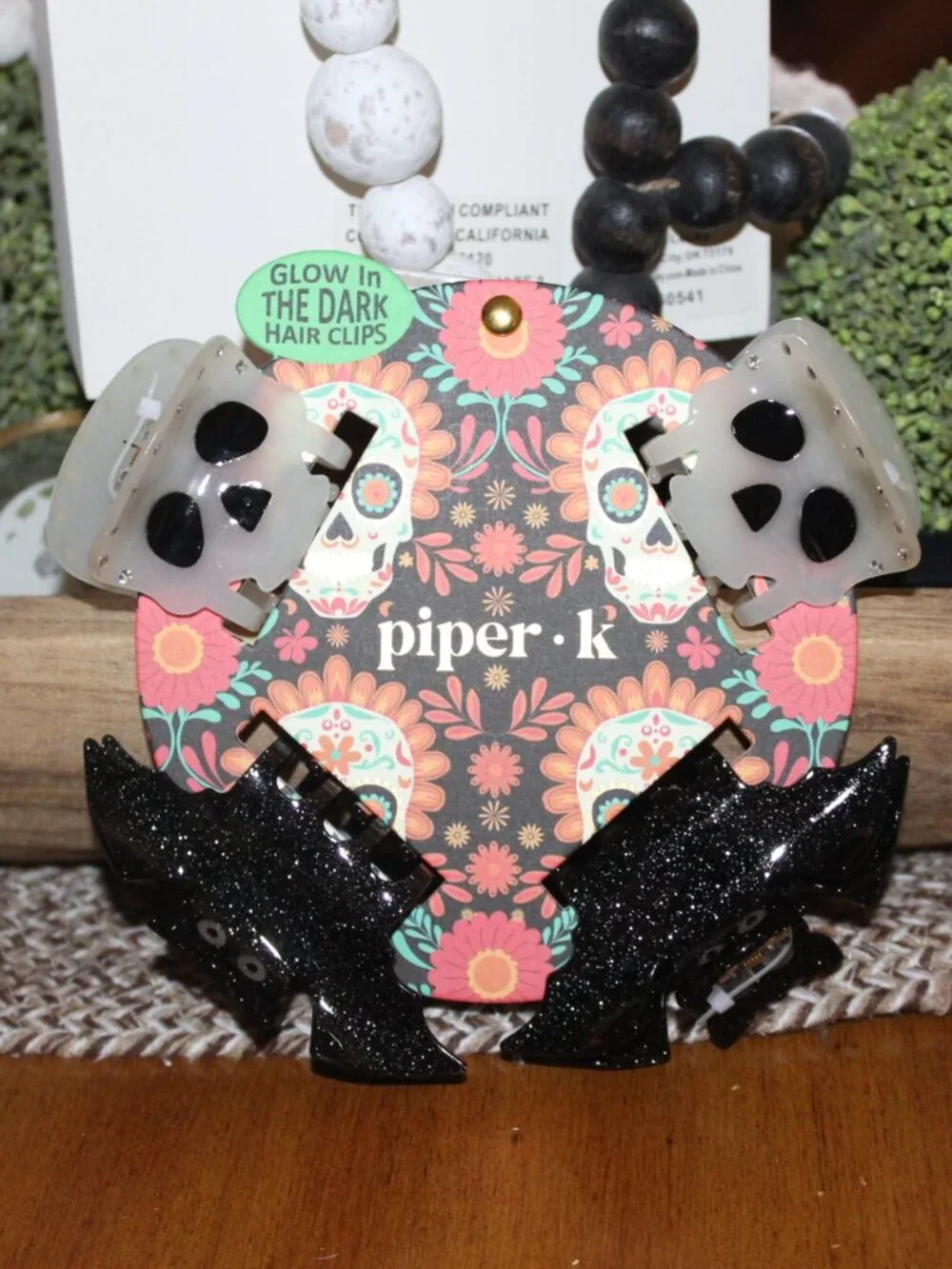 NWT Piper -K Glow in the Dark Halloween Hair clips FUN!!